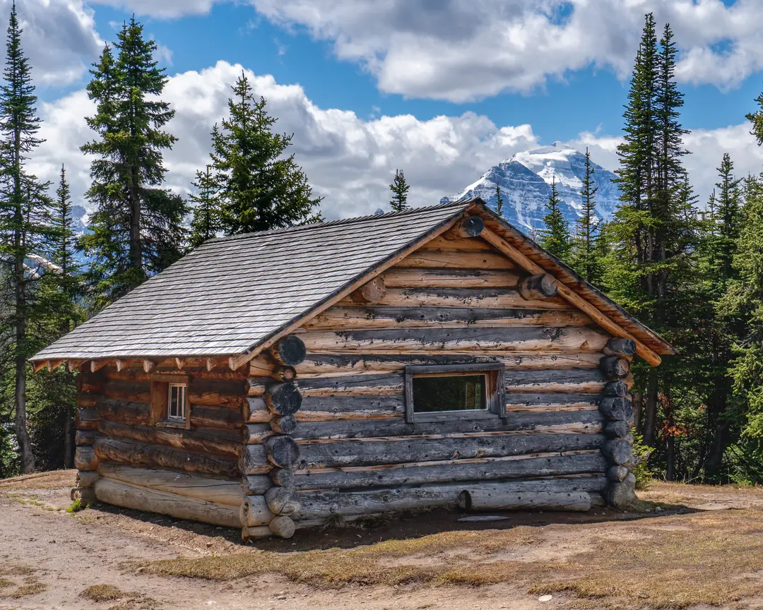 Halfway Hut, Mount Temple in the Background