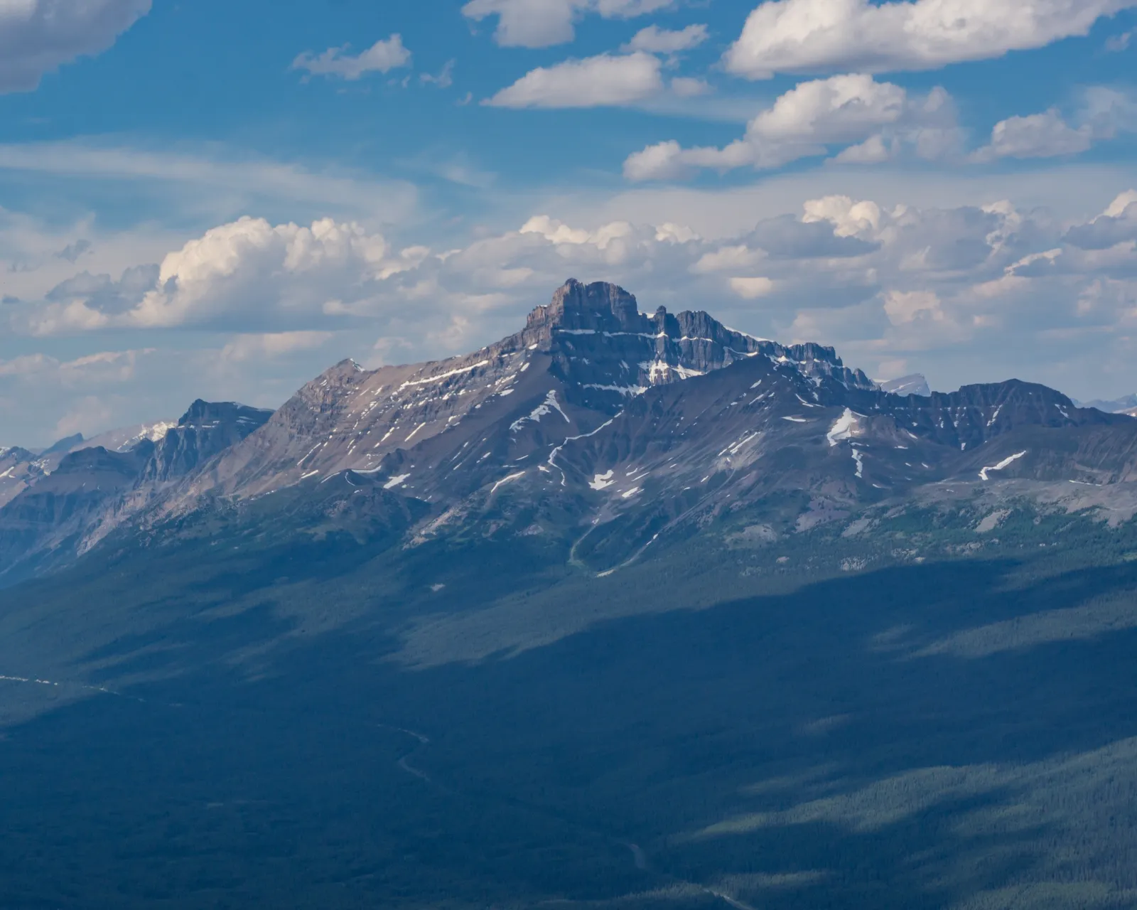 Mount Hector off in the distance with the 93 North winding below